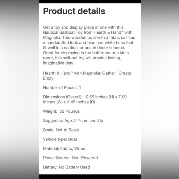 Hearth and Hand Sailboat - Picture 6 of 8